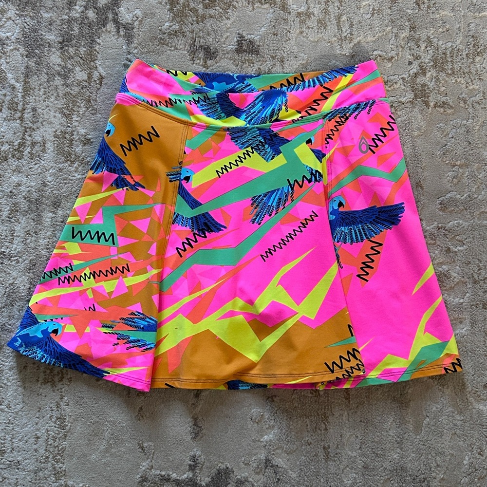 Dona Jo Womens Bright Multicolor Tropical Tennis Skort - See Measurements M/L